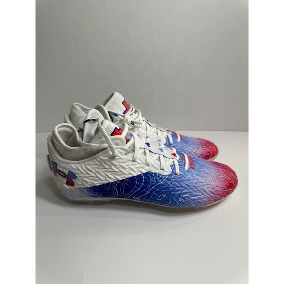.9047 UNDER Armour Spotlight, Youths Red/White/Blue, Texas Cleats-US 12 Mens - Picture 1 of 5